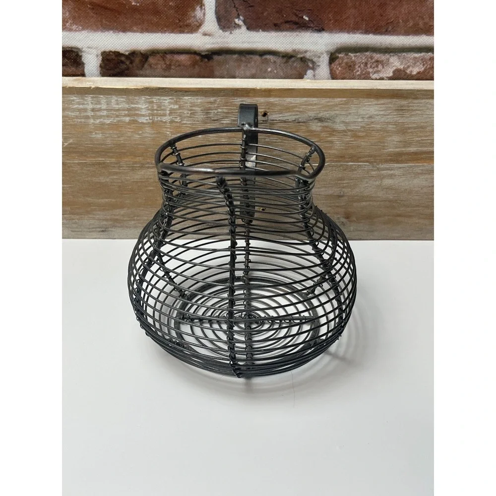Wire Basket Pitcher Style Home Decor Black Metal